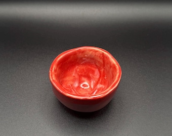 Great bowl “Cinnamood” made of white clay, glazed with brownish red, turned on the wheel