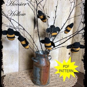Primitive Bee Bowl Fillers, Ornies and Picks Pattern, PDF, Pattern, Instant Download, prim ornaments, sewing ePattern