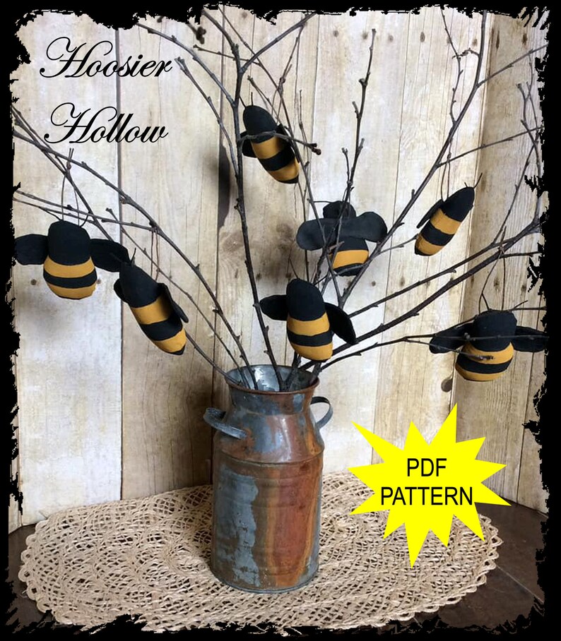 Primitive Bee Bowl Fillers Ornies and Picks Pattern PDF Etsy