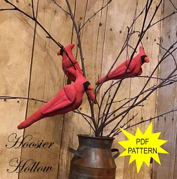 Primitive Cardinal Ornaments and Picks Pattern PDF Instant - Etsy