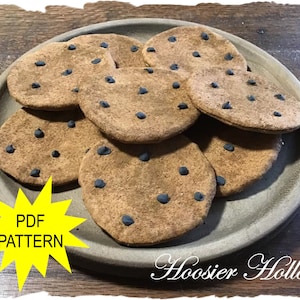 Faux Chocolate Chip Cookies Sewing Pattern: Primitive Decor (PDF Pattern)