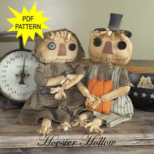 Primitive Scarecrow Dolls Sewing Pattern: Fall Decor (PDF Download)