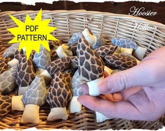 Morel Mushroom Bowl Fillers, Picks and Shelf Sitter Pattern, PDF, Téléchargement instantané, Ornement de printemps, Décor, Chasseur, Faux Food ePattern