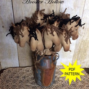Primitive Horse Pick Sewing Pattern, PDF, Instant Download, folk art decor, poke ePattern
