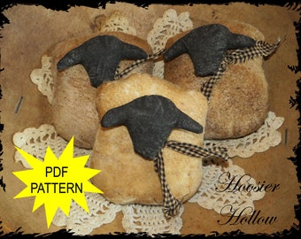 Primitive Sheep Bowl Fillers Sewing Pattern, PDF, doll shelf sitter, ornament, folk art, prim decor sewing ePattern