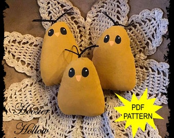 Primitive Big Eyed Chicks Bowl Fillers and Picks Pattern, PDF, Instant Download, spring doll shelf sitters ornament prim sewing ePattern