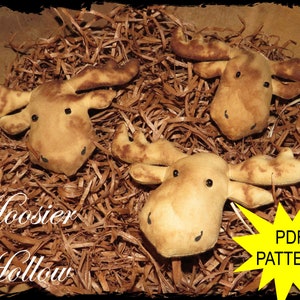 Primitive Moose Bowl Fillers Ornaments Sewing Pattern (PDF Download)