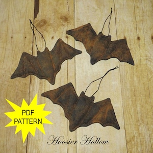 Primitive Bat Flats Pattern, Fall Sewing Bowl Filler Ornament Decor PDF Instant Download epattern