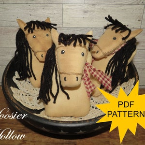Primitive Horses Bowl Fillers or Shelf Sitters Pattern, PDF Sewing Crafting epattern, Instant Download