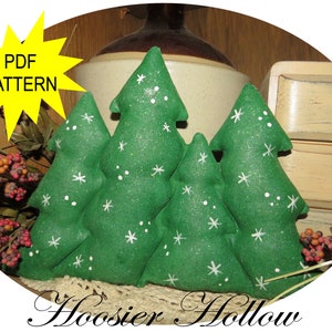 Primitive Snowy Pine Tree Shelf Sitter Sewing Pattern (PDF Download)