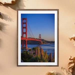 Golden Gate Bridge Photograph, San Francisco Wall Art, Iconic Cityscape Photography, California Travel Decor, Bay Area Landmark at Dawn