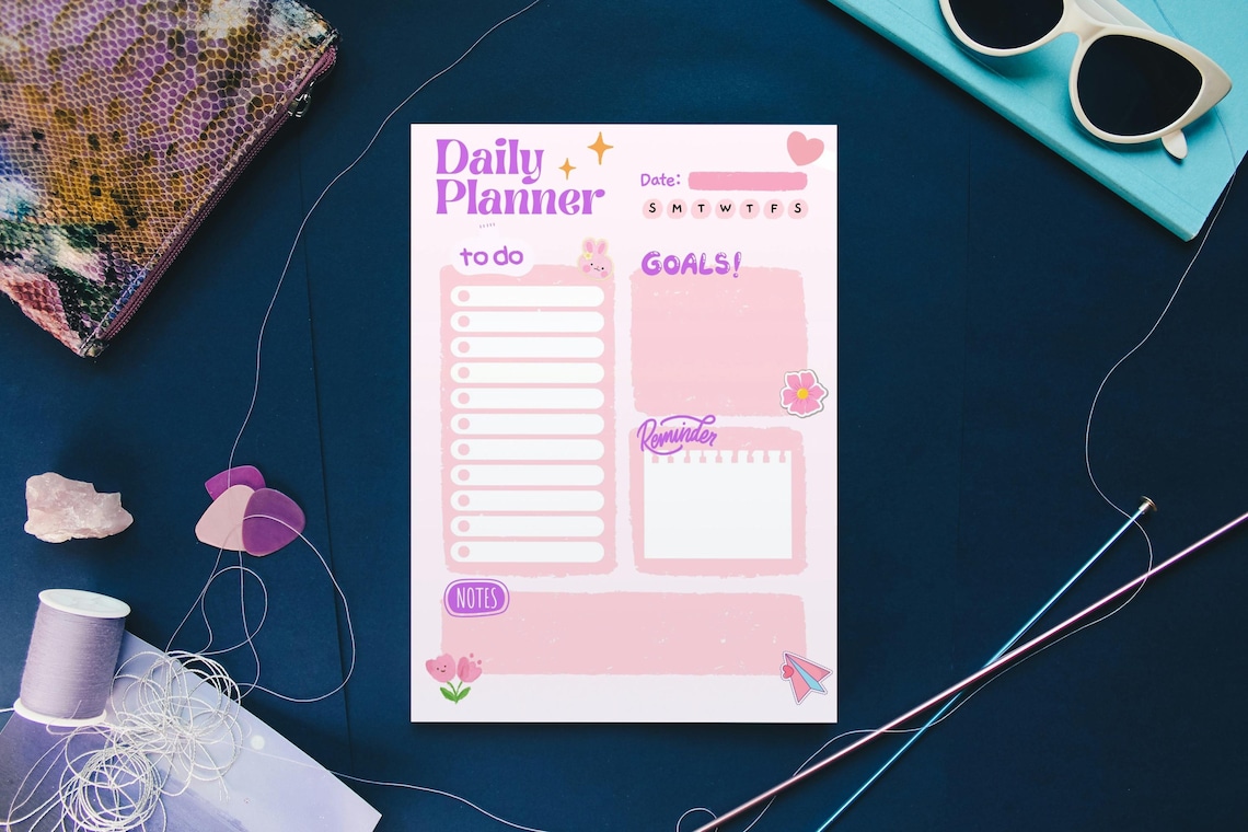 Daily Planner Template - Printable PDF for Productivity and ...