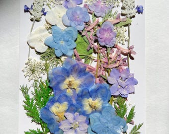 22pcs Pressed Dried Flowers & Leaves Pack: Resin Art, Card Making, Cake Deco
