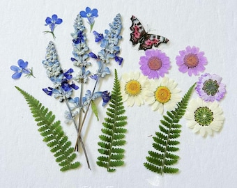 16pcs Pressed Mix Flowers and Leaves: Crafting Supply, Cake Deco, Resin Art