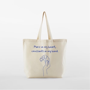 Croissant Maxi Bag | large tote bag | shopping bag | croissant | Paris
