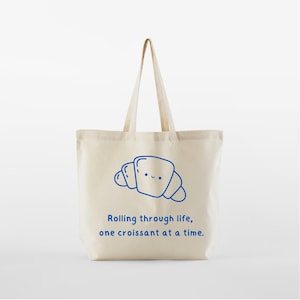 Croissant Maxi Bag | large tote bag | shopping bag | croissant | Paris