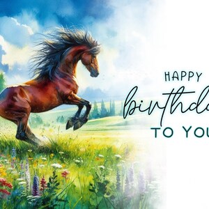 Geburtstagskarte. Ein wunderbarer Geburtstag wird mit einer schönen Karte zum Thema Pferd komplettiert!