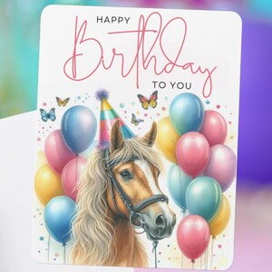 Geburtstagskarte. Ein wunderbarer Geburtstag wird mit einer schönen Karte zum Thema Pferd komplettiert!