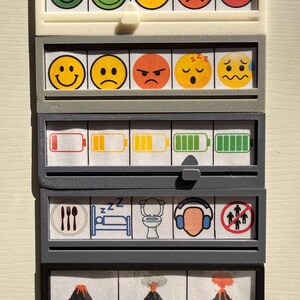 bunte herbstkinder, Skala, Launometer, Gefühlsuhr, Gefühle in Farben, Social battery, Gefühlsbarometer, 3D Druck, Emotionen