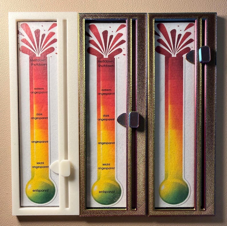 bunte herbstkinder, Skala, Launometer, Gefühlsuhr, Gefühle in Farben, Social battery, Gefühlsbarometer, 3D Druck, Emotionen