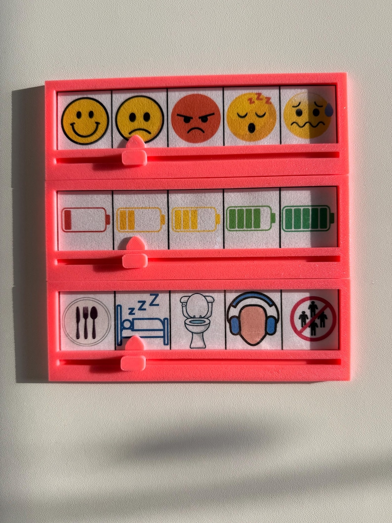bunte herbstkinder, Skala, Launometer, Gefühlsuhr, Gefühle in Farben, Social battery, Gefühlsbarometer, 3D Druck, Emotionen