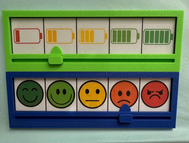 bunte herbstkinder, Skala, Launometer, Gefühlsuhr, Gefühle in Farben, Social battery, Gefühlsbarometer, 3D Druck, Emotionen, grün, weiß, rosa, schwarz, Regenbogen, grau, blau