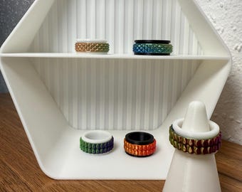 Drehring, Fidget Ring, Rotierender Zappelring, Skill Ring, Größe personalisierbar