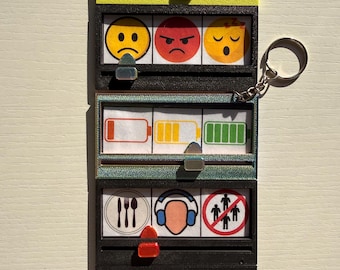 Scale, emotion wheel, emotion clock, emotions, emotion thermometer, emotion traffic light, emotion barometer, mini version for on the go, key ring