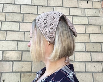 Pañuelo para la cabeza de algodón con encaje de punto: Bandana bohemia para el cabello
