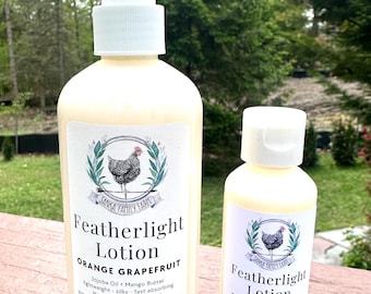 Orange Grapefruit Featherlight Lotion | Lightweight Body Lotion | Fast Absorbing Moisturizer | Palm-free Vegan Skincare