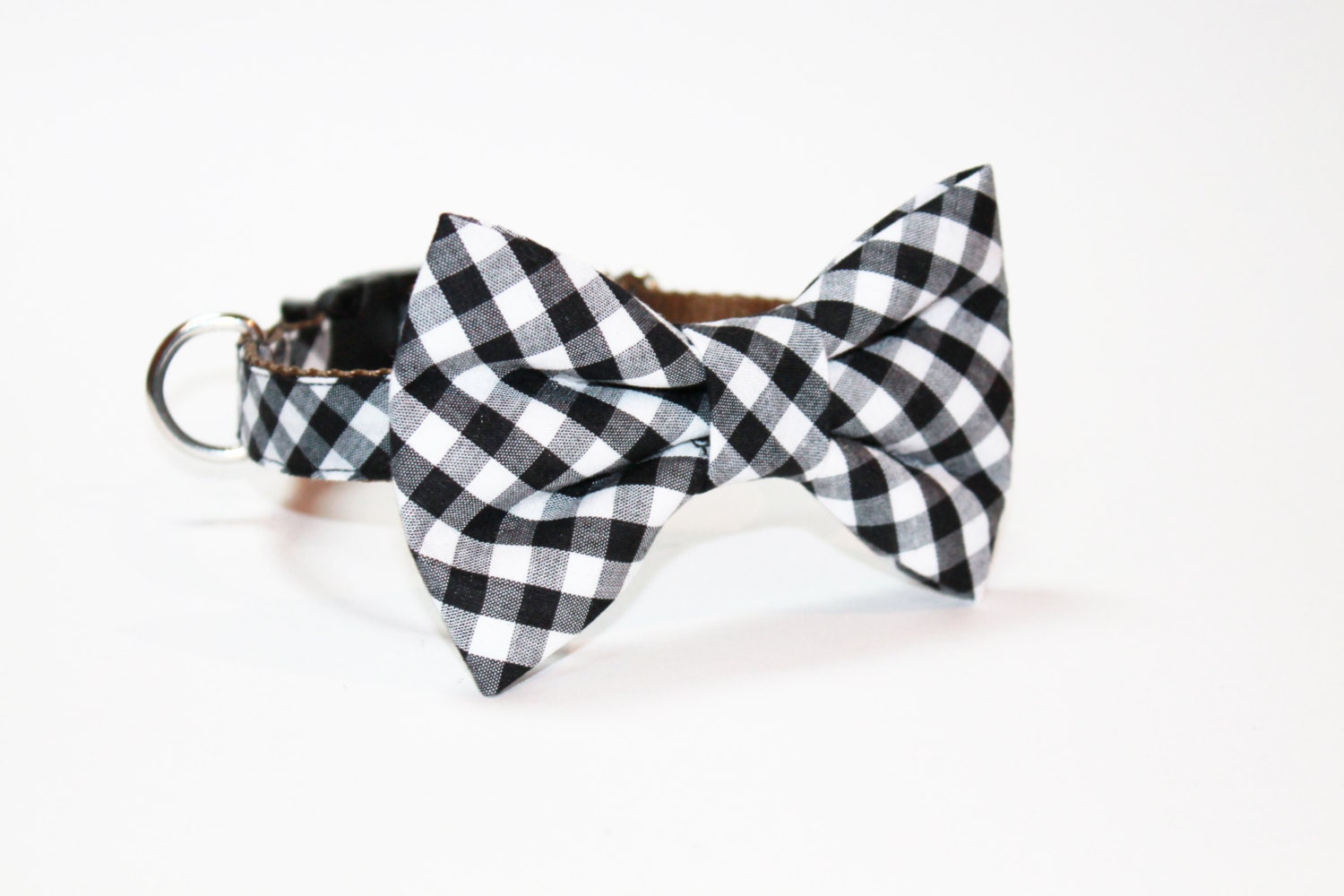 Black Gingham Bow Tie Dog Collar Wedding Dog Collar Dog Etsy