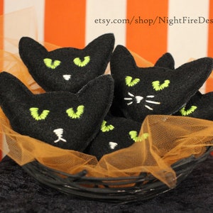 Halloween Bowl Filler Hallowen Ornament Felt Black Cat Halloween Decoration