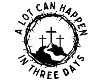 Easter Christian SVG: Resurrection Cross Faith Cut File (PDF, PNG)