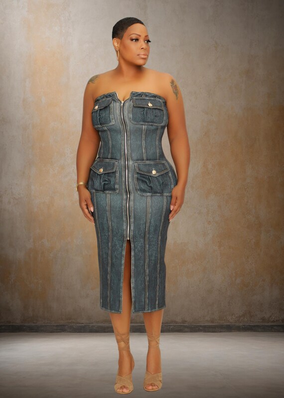 mia denim dress Free People Mia - Light Wash Denim Dress - Collared Denim Dress