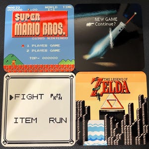 Nostalgic Video Game Coasters – Iconic Game Screens – Cork-Backed Drink Coasters (Single Coaster)