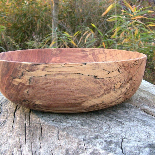 XLarge Red Elm Holz Schale 16", Salatschüssel, Herzstück, Brotschale, Obstschale, Hand drehte