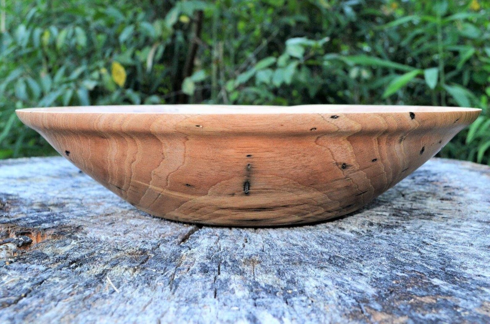 Wood Bowl Hickory Wood Bowl Fruit Bowl Hand Turned Maple Etsy
