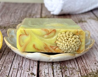 Handmade Green Tea Aloe & Lemon Soap, Natural Oily Skin Face Bar