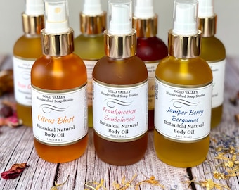 Handcrafted Botanical Body Oil: Silky Glow, Essential Oil Scented