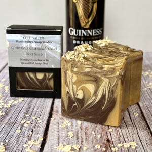 Savon artisanal Guinness Oatmeal Stout, pain corporel parfumé de luxe, savon naturel fait main à l'avoine et à la bière image 5