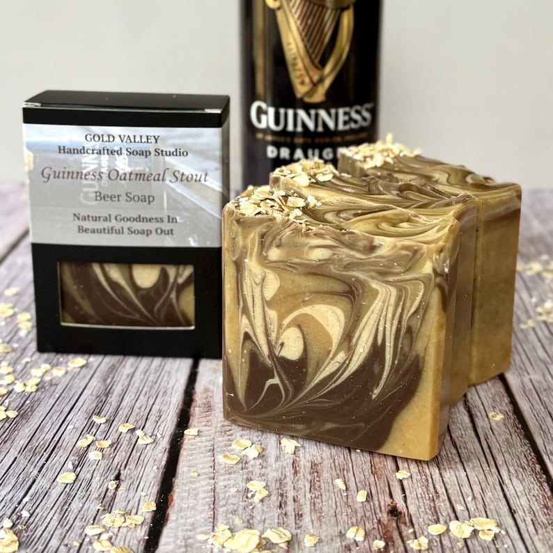Savon artisanal Guinness Oatmeal Stout, pain corporel parfumé de luxe, savon naturel fait main à l'avoine et à la bière image 5