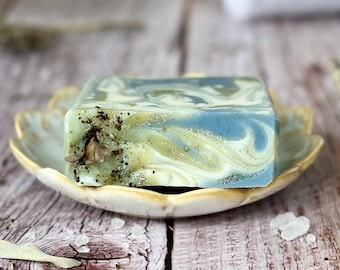 Artisan Handcrafted Soap, Handmade Natural Face Soap, Sea Salt & Sage Luxury Scented Soap