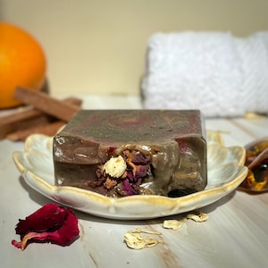 Artisan Handcrafted Soap, Handmade Natural Face Soap, Black Orchid & Amber Luxury Scented Body Soap