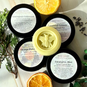 Essential Oil Solid Lotion Bar: All Natural Handmade Body Butter