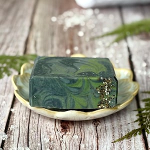 Artisan Handcrafted Soap, Soap for Men, Handmade Natural Face Soap, Black Salt & Cypress Luxury Scented Body Soap