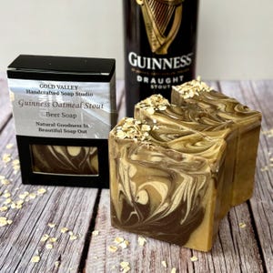 Savon artisanal Guinness Oatmeal Stout, pain corporel parfumé de luxe, savon naturel fait main à l'avoine et à la bière image 3