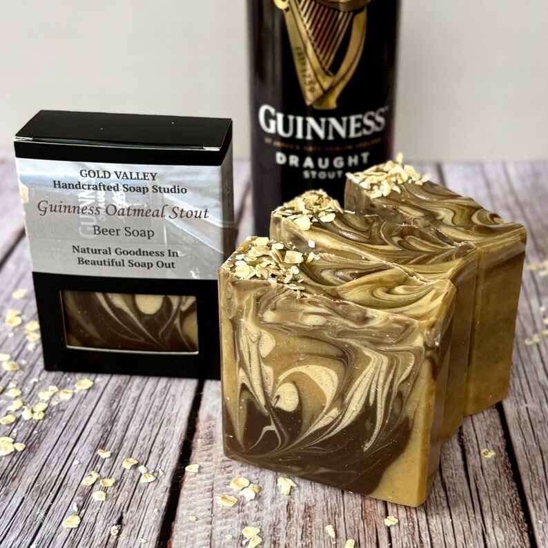 Savon artisanal Guinness Oatmeal Stout, pain corporel parfumé de luxe, savon naturel fait main à l'avoine et à la bière image 3