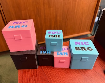 3D Printed Storage Case | Fidget Toy Organizer Box | Dust-Proof Holder for Nice Berg, Nice Cube Ice Baby | Small, Medium, Large PLA Cases