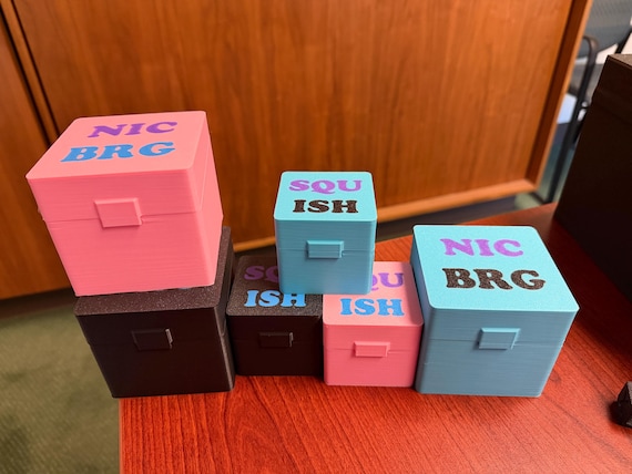 3D Printed Storage Case | Fidget Toy Organizer Box | Dust-Proof Holder for Nice Berg, Nice Cube Ice Baby | Small, Medium, Large PLA Cases
