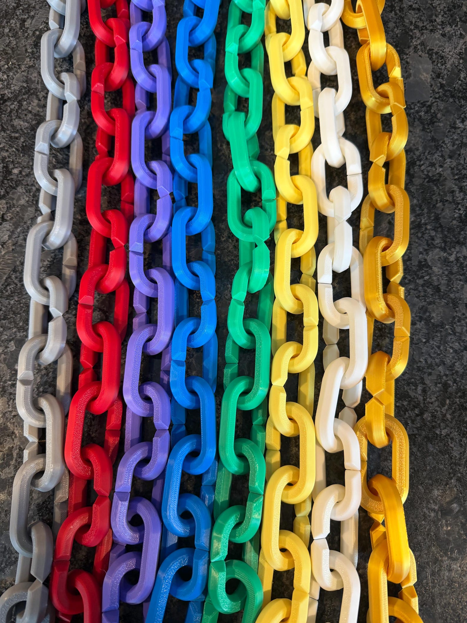 Modular Defense Color Chain 3D Printed Hype Plastic Chain Links – Lightweight, Solid Color Crafts ...